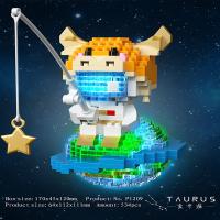 Micro Diamond Particle Building Blocks Twelve Constellations Astronauts Fishing for Stars Creative Building Block Assembly Gift - details 11