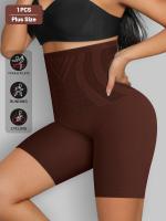 1 juego de ropa interior de mujer de talla grande, cintura alta, control de barriga, moldeado y levantamiento, sin costuras, cortos cuadrados. - details 5