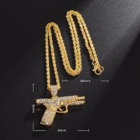Cadena De Cuello Para Hombres Con Pendentivo De Pistola Y Submachine Gun Estilo Hip Hop Rock Joyería De Calle Versátil Para Regalo Y Fiesta - details 9
