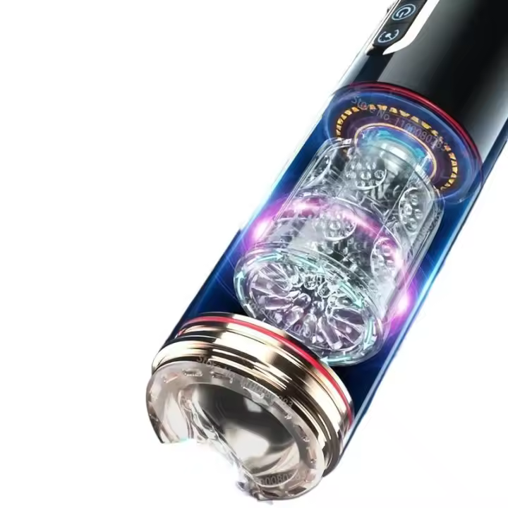 Leten-masturbadores para hombres, masturbador masculino giratorio telescópico de succión automática, copa de Vagina Real, juguete sexual de bolsillo para mamada - 1