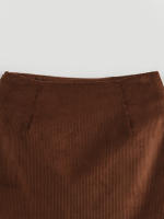 Minifalda Vintage de pana para mujer, falda acampanada de cintura alta, elegante e informal para oficina, Otoño e Invierno - details 11