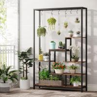 Soporte alto para plantas de interior de 5 niveles, estante de metal de 180 cm con 10 ganchos para colgar en S, estante de exhibición multiusos para bonsái de flores para interiores - details 28