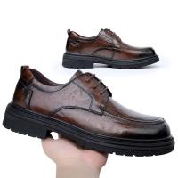 Nuevos zapatos formales informales de suela gruesa cómodos con cordones, vestido de oficina, zapatos de cuero de Pu para hombres - details 0