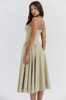 Vestido de mujer sin mangas y hombros, diseño elegante, vestido de corte - details 17