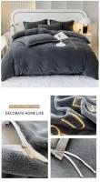 Funda de edredón de terciopelo de cristal cálido, bordado sólido, juego de cama de lujo para pareja, tamaño queen y king, Invierno - details 7