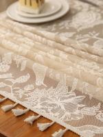 Mantel con borla de pájaro y Ense campestre, beige, para salón, cocina, mesa de comedor, mesa de centro - details 1