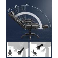 Silla de Oficina con reposapiés telescópico - Reposacabezas Ajustable - Soporte Lumbar - Carga máxima 150 kg - Negro - details 13