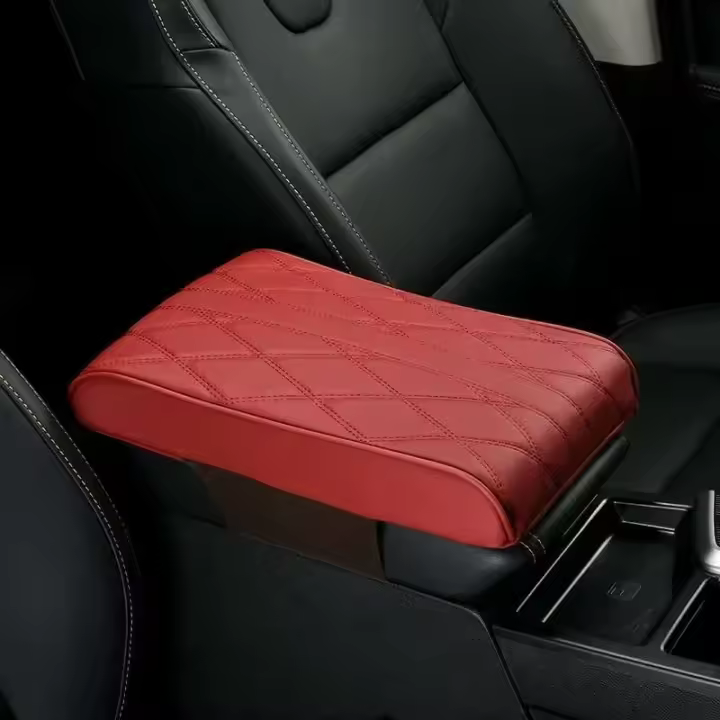 Almohadilla de protección de consola central con bordado de cuero PU, cubierta CA con atenuación del reposabrazos del coche - 1