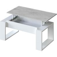 Mesa de Centro elevable Nova Color Roble Nodi y Blanco Artik salón Comedor Estilo nórdico 45-54x105x55 cm - details 25