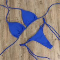 Traje de baño de dos piezas para mujer, conjunto de Bikinis, tangas de vendaje Rosa Sexy, sólido - details 3