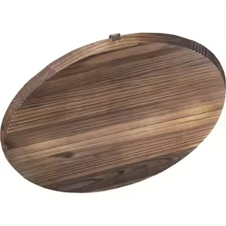 Tapa de wok de madera redonda de 32 cm, natural, cubierta para olla para cocina, accesorios de cocina ecológicos y duraderos - 1