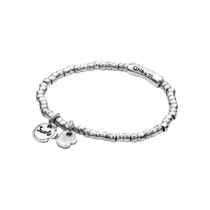 Unode50- Pulsera de cuentas redondas, pulsera con letras de la suerte - 1