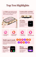 Reloj inteligente para mujer 1,75 pulgadas de AMOLED Superficie curva Pantalla,Reloj impermeable,Llamada inalámbrica Bluetooth,100 + imágenes personalizadas,Modo multideportivo,Regalos de navidad,regalos de año nuevo,regalos exquisitos para mujeres,2025 - details 1