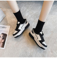 Zapatos blancos de plataforma de cuero, nuevas zapatillas versátiles en blanco y negro, zapatos de tablero de panda que aumentan la altura - details 10