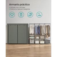 Armario Plegable de Tela 4 Barras, 4 Bolsillos Laterales, Almacenamiento, Negro RYG094B02 - details 27