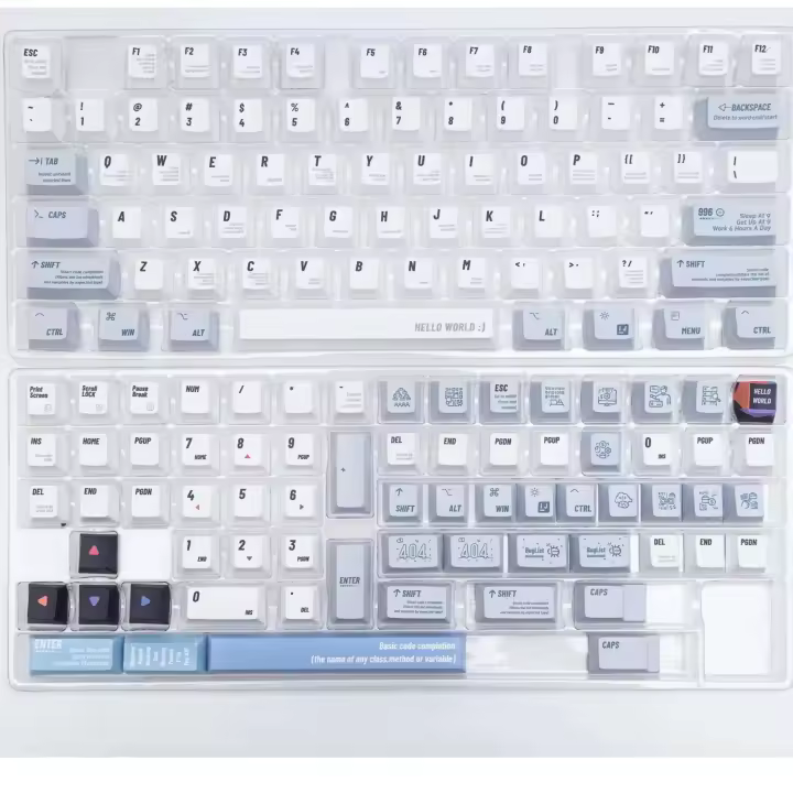 Programador Dye-Sub DIY, teclas blancas personalizadas, 143 teclas/juego, teclas de perfil de cereza, PBT para interruptor MX, tapa de teclado para juegos Nical - 1
