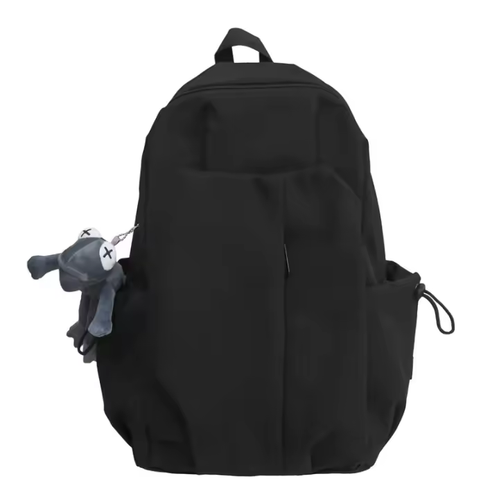 Nueva mochila escolar sencilla de gran capacidad para estudiantes, mochila informal de color sólido para hombres y mujeres - 1