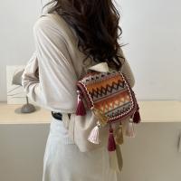 Mochila de estilo étnico con borlas, bolso escolar pequeño de lona, ​​bolso de hombro con borlas, bolso escolar bordado de estilo coreano de gran capacidad - details 11