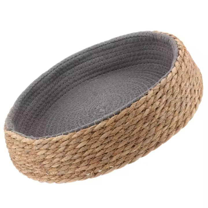Cama de mimbre para perro, nido tejido para mascotas, esterilla para gato, hierba, sauce, cálido, limpio - 1