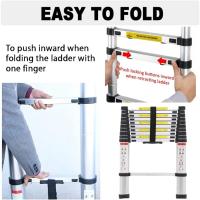 Escalera telescópica de 6,2 m con 2 ganchos, 15 peldaños, de aluminio, portátil, antideslizante, multiusos, capacidad de carga de 150 kg, EN131 - details 6