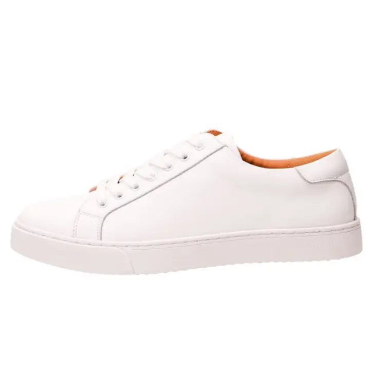 Zapatos blancos de hombre retro zapatos de placa base suave de cuero versátil - 1
