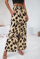 Pantalones elásticos de pierna ancha para mujer Primavera-Verano Chic con estampado elegante - details 9