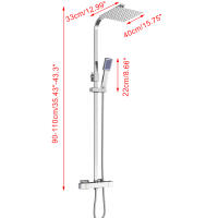 Cncest Sistema de Ducha de Alta Calidad Mezclador Térmico con Doble Cabeza Grifo de Acero Inoxidable - details 0