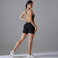Hamidou-Conjunto de Yoga con espalda descubierta para mujer, Body de Fitness de alta elasticidad, ropa de gimnasio deportiva, Top corto de Fitness, Shockpro - details 16