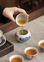 Longyu Nafu Man Cai Ru Kiln Juego de kung fu de cerámica china de alta gama para el hogar Taza de degustación de té - details 4