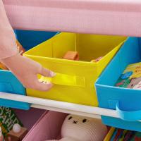 Estantería de Juguetes de 9 Cajones de Tela No Tejida Organizador Infantil para Sala de Juegos de Guardería Marco de Madera Blanco - details 23
