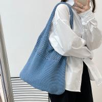 Bolso De Hombro Vintage Tejido Con Agujeros Para Mujer Gran Capacidad Bolso De Compras Bohemio Veraniego Para Playa Y Viajes - details 14