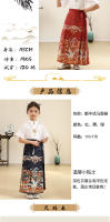 Nuevo conjunto Hanfu con cara de caballo para niñas, estilo Tang antiguo chino Ming para niños, primavera y verano diarios - details 1