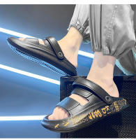 Sandalias para hombres nueva tendencia ligera suave cómoda parte inferior gruesa que aumenta el exterior impermeable antideslizante toboganes de playa conducción zapatillas de doble uso para hombres - details 2