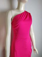 Vestido de Fiesta de Hombro Cautivador Color Sólido, Cuello Dobladillo, Vestido de Cuerpo Moldado con Abertura Moda para Mujeres - details 11