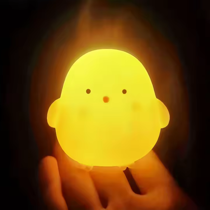 Lámpara LED creativa de escritorio de pato amarillo con luz suave y atmósfera, luz nocturna para cabecera de dormitorio, Mini luz para dormir - 1