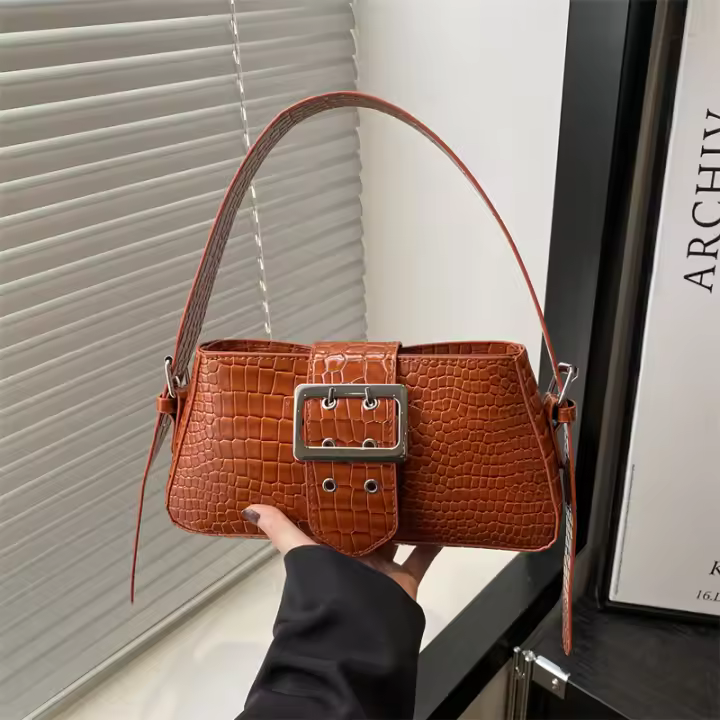 Bolso de Hombro Monocómodo de Alta Gama 2025 Primavera Bolso Comutador Casual con Lining de Poliéster Bolso de Mano Versátil para Todos los Estilos - 1