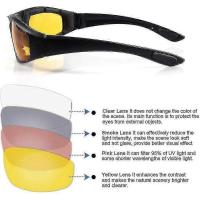 3 pares de gafas antiultravioleta en gafas de sol para motocicleta a prueba de viento Poo Test - details 2