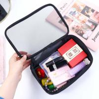 Neceser de viaje con cremallera de nailon Simple para mujer, bolsa de almacenamiento para baño, estuche de maquillaje, bolsa de almacenamiento de cosméticos de malla - details 16
