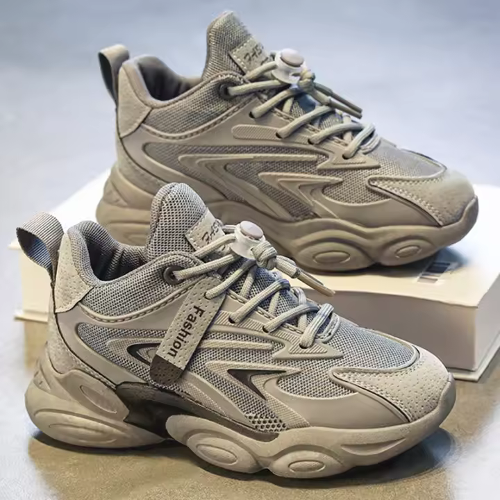 Nuevos zapatos de papá de moda para niños, zapatillas para correr de primavera para niños medianos y mayores - 1