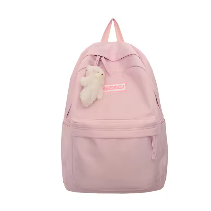 Mochila Escolar de Estilo Japonés Gran Capacidad, Color Sólido, Simple Diseño, Personalizable para Estudiantes de Secundaria - 1