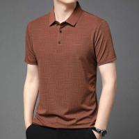 Polo de negocios informal con estampado nuevo para hombre, top de manga corta cómodo y transpirable, 2024 - details 14