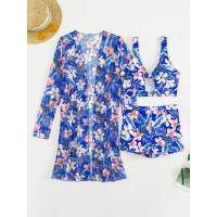 Conjunto de Bikini con Push-Up para mujer, traje de baño de 3 piezas con estampado de moda, cintura alta, 2024 - details 9