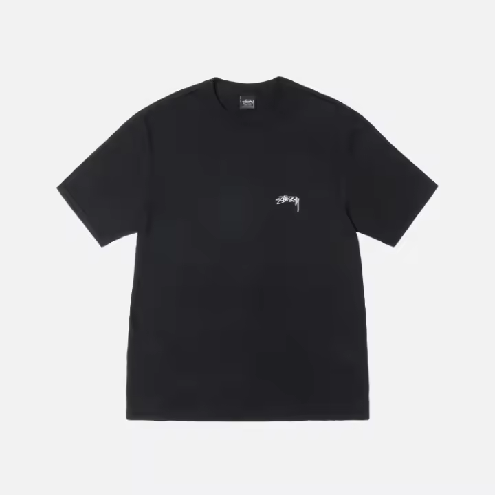 Camiseta Stussy Camiseta extragrande de stock liso teñida con pigmento negro - 1