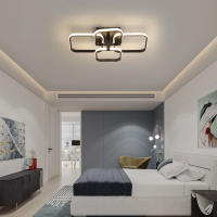 Plafón LED de Techo Cuadrado 45W GOECO, Aluminio Negro, Luz Neutra 4500K, Iluminación Interior Nórdica para Salón, Dormitorio, Comedor, 58*46*13 CM - details 7