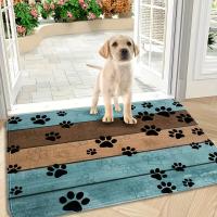 Alfombra de Franela para Mascotas de Secado Rápido Absorbente, Resistente a Manchas, Antideslizante para Perros y Gatos Entrada de Puerta - details 2