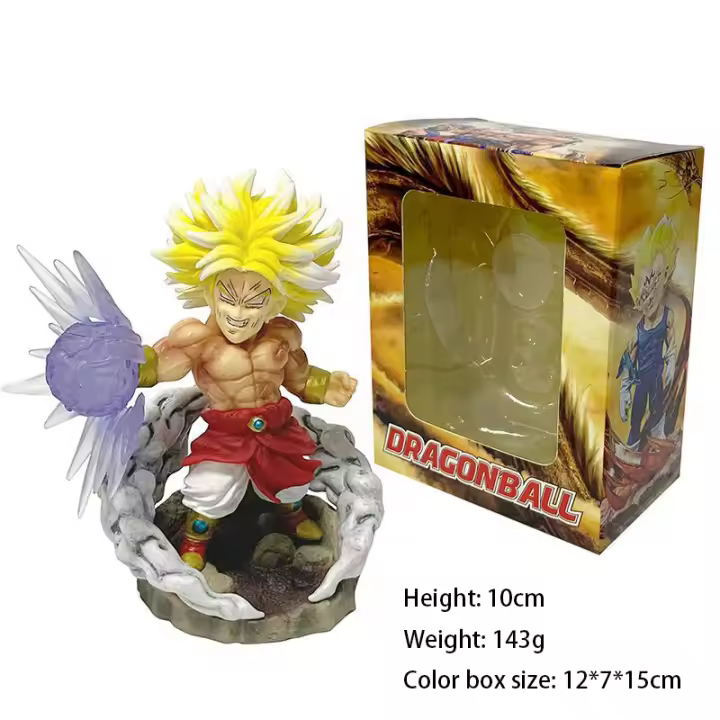 Escena demoníaca versión Q Vegeta Goku Broly Super Saiyan figura de anime modelo adornos - 1