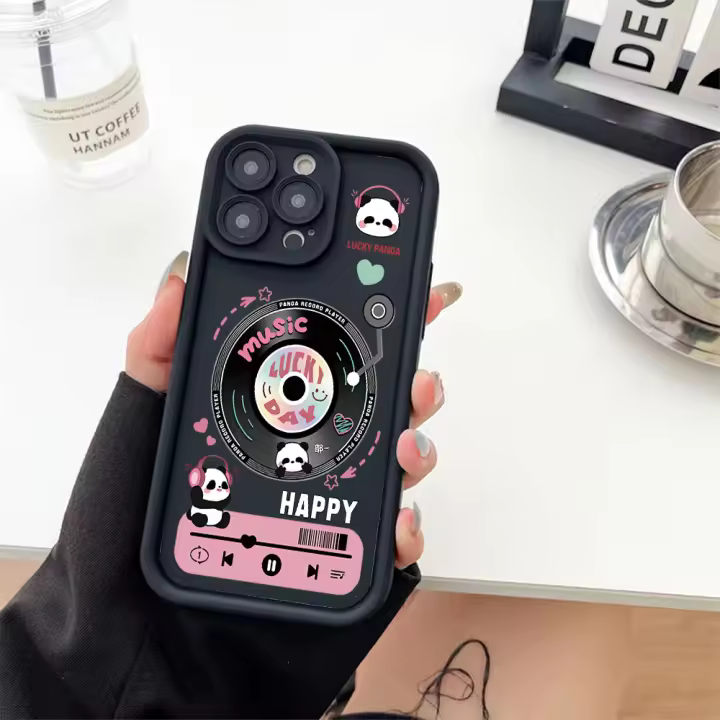 Funda protectora de lujo para iPhone16 iPhone 15 12 14 13 11 PRO MAX PLUS XR XS MAX SE20 6 7PLUS funda de teléfono móvil con reproductor de discos suave de silicona - 1