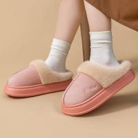 Nuevas zapatillas mullidas y concisas de estilo de pareja cálida de invierno para mujeres y hombres, chanclas suaves y acogedoras antideslizantes, zapatos de algodón para el hogar para mujer - details 6