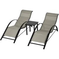 Conjunto de Tumbonas Exteriores de Jardín Dos Piezas con Mesa Auxiliar de Vidrio Templado - details 9