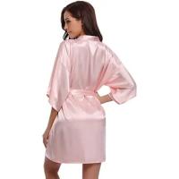 Bata de satén para mujer, lencería íntima, ropa de dormir sedosa, regalo de boda nupcial, bata de baño tipo kimono informal, camisón Sexy - details 8